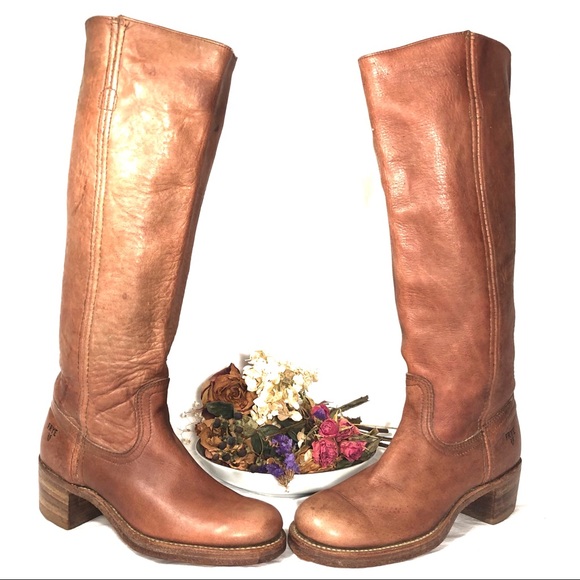 Frye Shoes - FRYE Vintage Distressed Campus Boot Cognac- 5-1/2